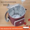 Round Insulated Oxford Cloth Lunch Bag - Aluminum Foil Lined Handbag for Students & Office Workers