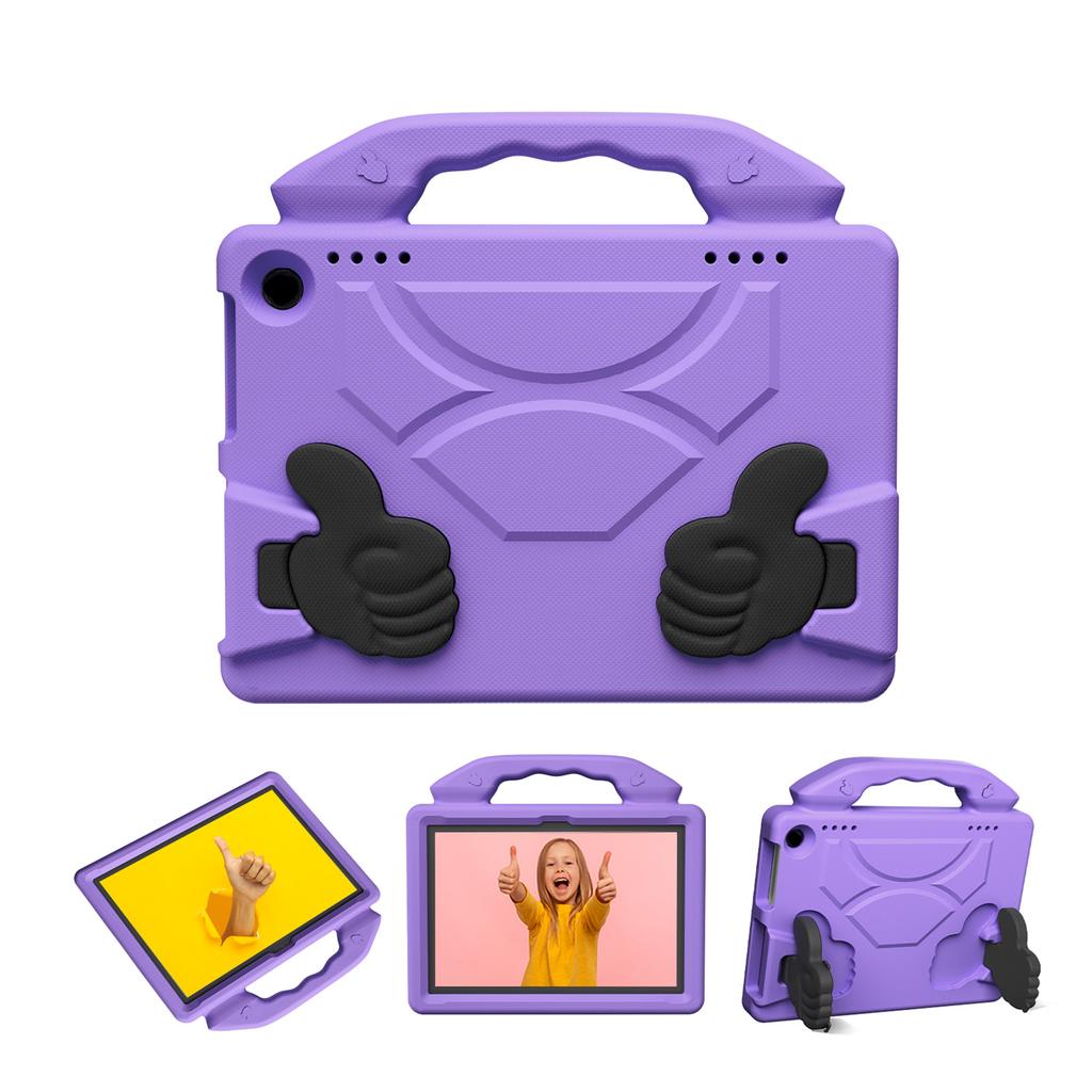 Thumb Design Protective Case Fits for Kindle Fire HD8 HD8 Plus EVA Shockproof Protector with Rotatable Handle