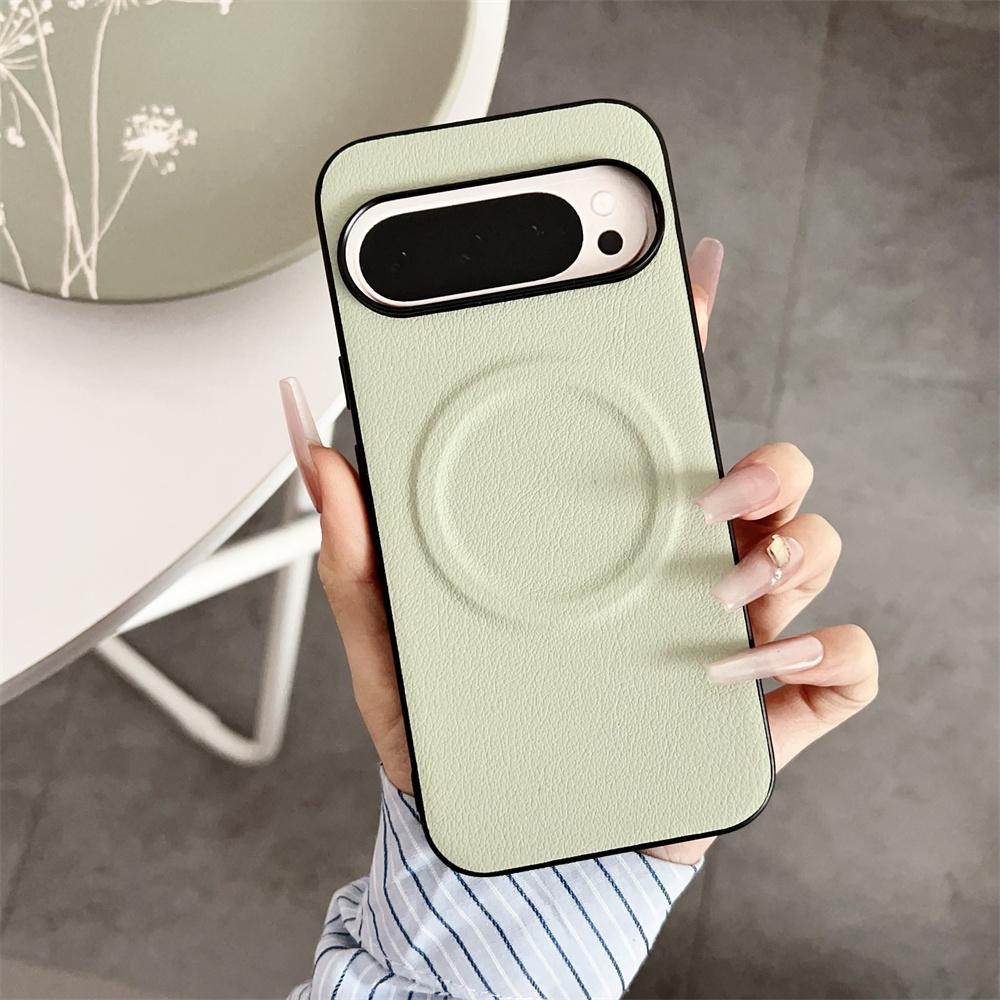 Luxury for Magsafe Leather Case For Google Pixel 9 ProXL 6 7 8 Pro 9Pro 8A 7A Magnetic Wireless Charge Shockproof PU Soft Cover