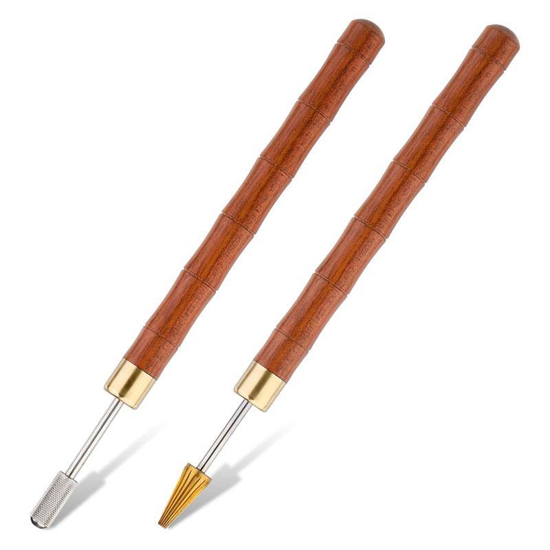 

AEE4-2Pcs Leather Edge Dye Pens, Leather Edge Roller Pen Applicator, Leather Edge Printing Tools For Leather Craft DIY Work