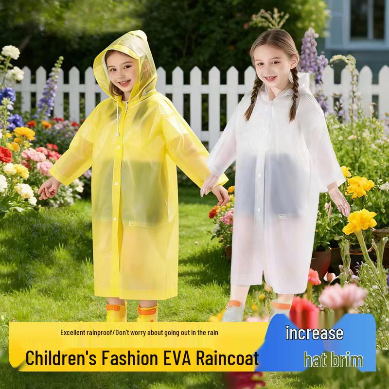 EVA Thickened Children's Raincoat for Heavy Rain - Durable, Wear-resistant, Non-disposable Cape for School and Hiking.