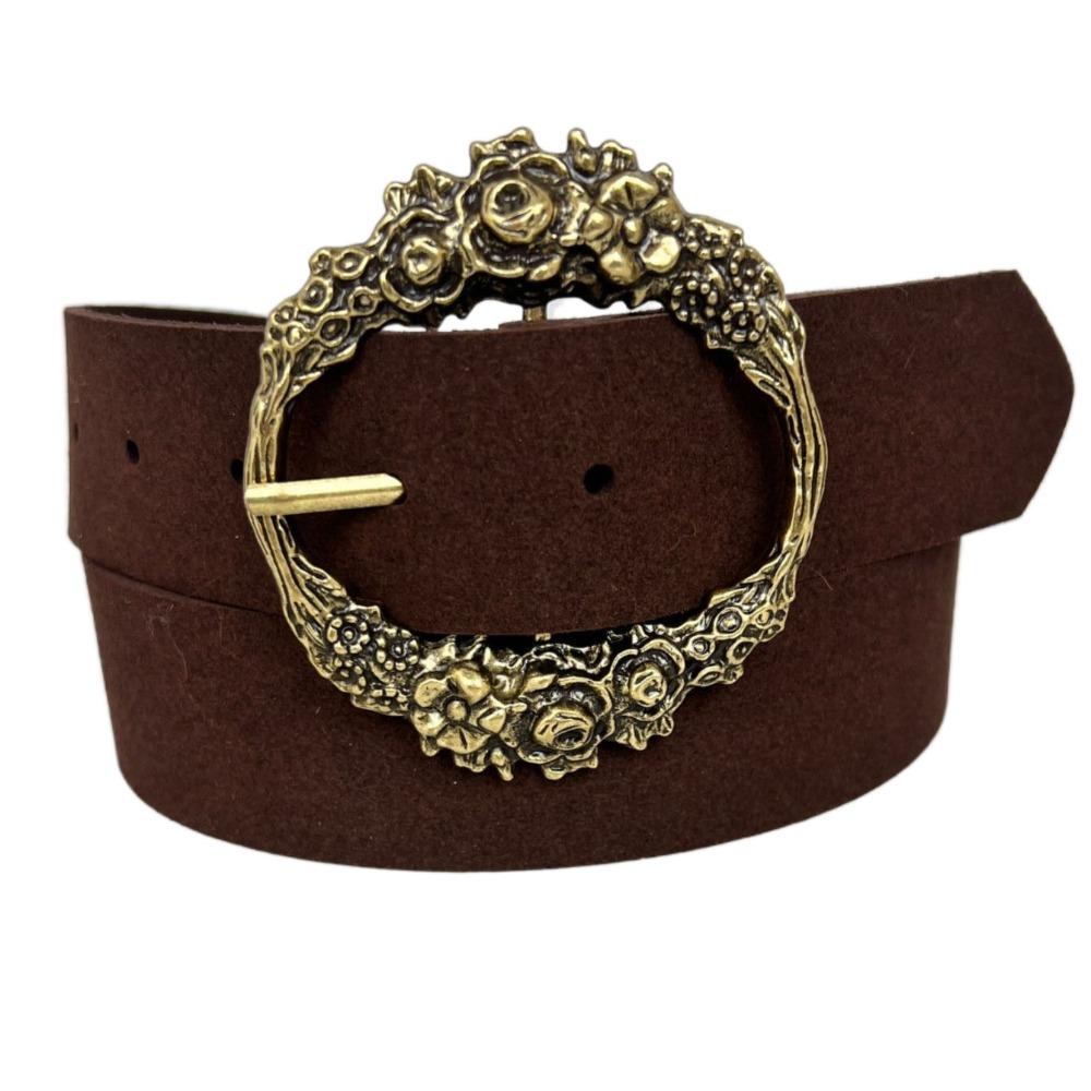 

Zinc Zinc Alloy Microfiber Belt Flower Jeans Waistband Retro Bohemian Belt Daily кавовий/золотий