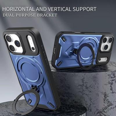 iPhone 17 Pro Max Case with Rotating Stand, Magnetic Anti-drop for Apple 17/16/14/13