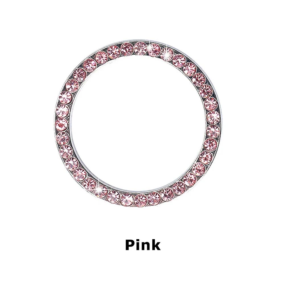 Crystal Engine Ignition Onekey Start Stop Push Button Switch Protective Cover Bling Girls Auto Accessories Car Interior Decor