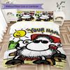 Custom Name sheepworld Pattern Bedding uilt Set uilt Cover Pillowcase Home Decoration Birthday Gift (1*duvet cover+2*pillowcase without core)