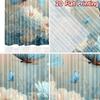 2D Flat Printing 2pcs Curtains Blue Butterfly Flowers Digital Printed Polyester Drapes Family Party Use for Living Room Decor