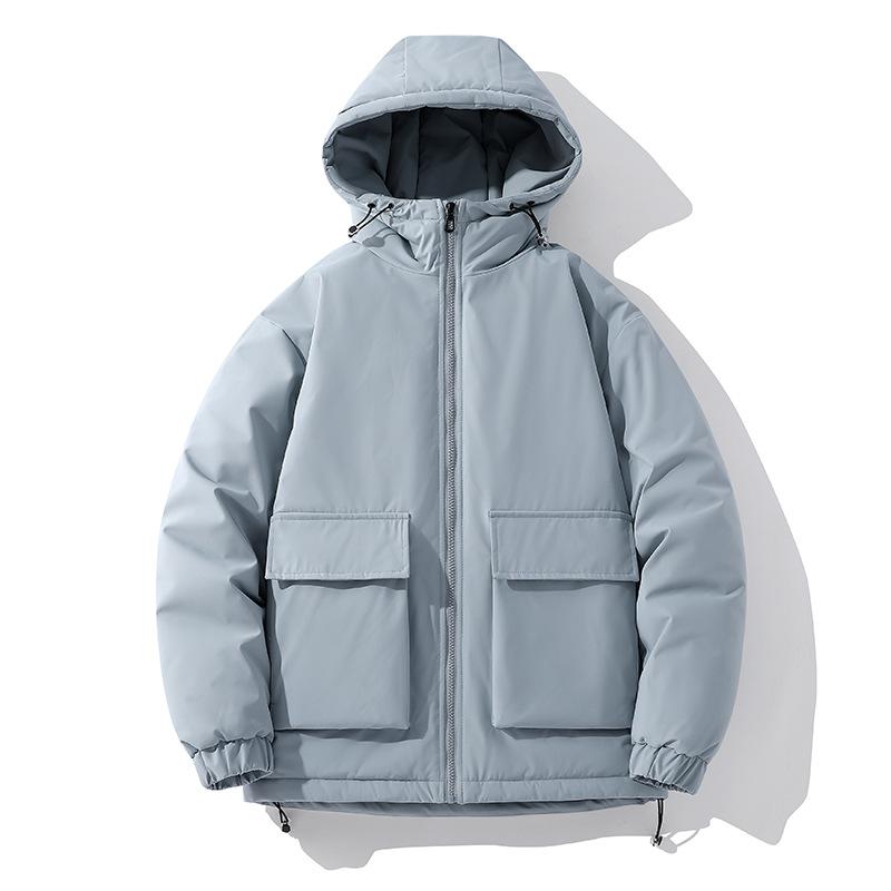 Cotton Clothing Men's Winter Loose Solid Color Cotton Jacket Thickened Workwear Big Yards Cotton Jacket Jacket Warm