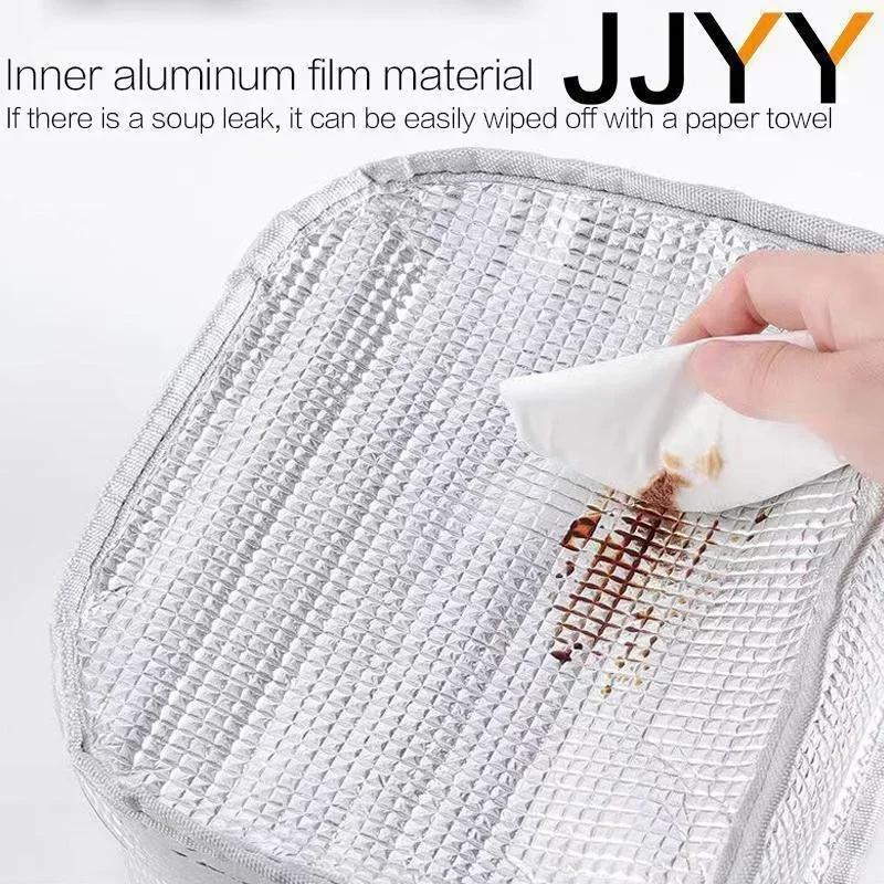 Functional Insulated Lunch Bag Thermal Food Picnic Bag for Women Kids Portable Canvas Lunch Box