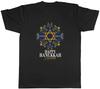 Personalised Happy Hanukkah Mens T-Shirt Floral Star Any Name Jewish Tee Gift
