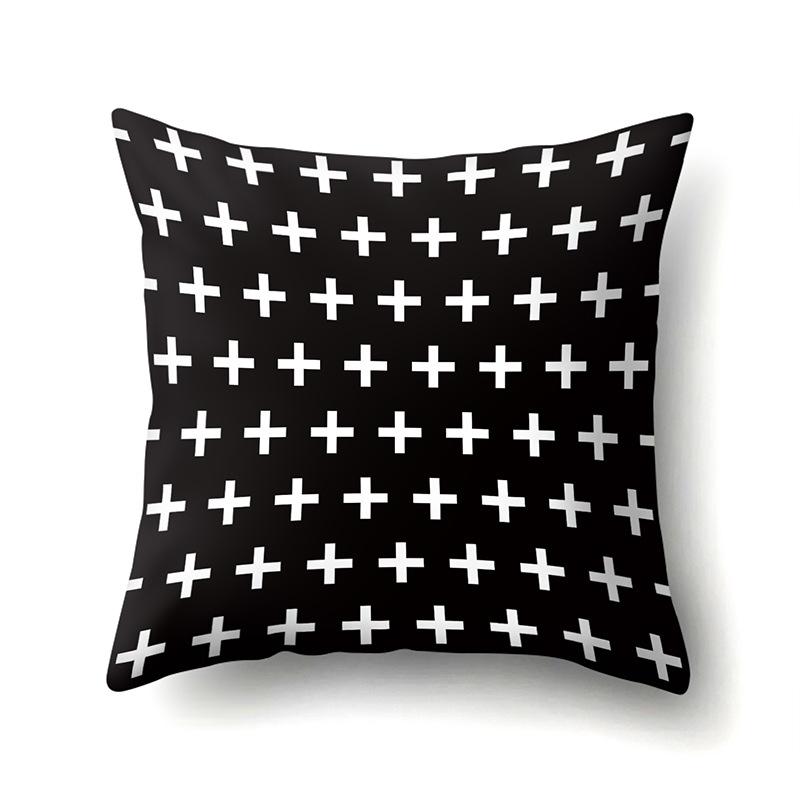 Polyester Pillow Case Geometric Decoration Home Petal Strip Printed Cushion Cover Bedside Cushion Cover Waist Cushion Cover