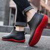 Unisex Fleece-lined Waterproof German-Style Rain Boots - Non-slip Short Tube Rubber Shoes for Autumn/Winter