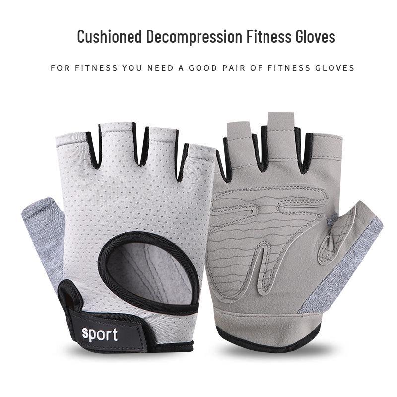 Women's Half Finger Anti-Slip Fitness Gloves for Training, Cycling, Yoga, and Jump Rope - Breathable and Anti-Callus Design.