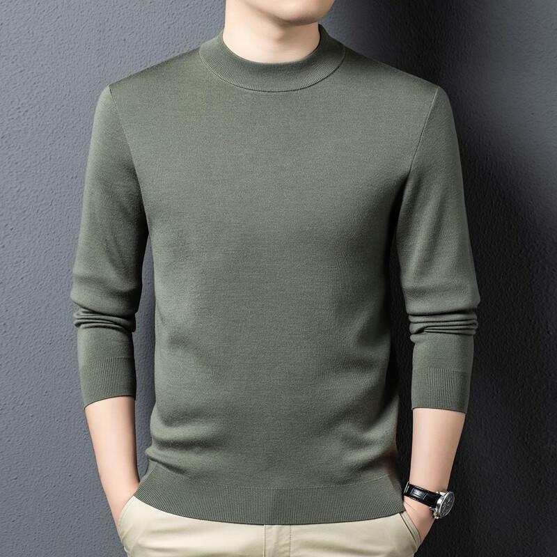 Yiliteng Men's 100% Wool Round Neck Sweater