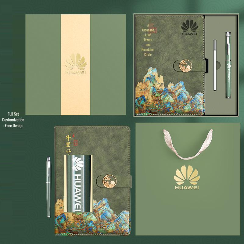 Exquisite Guochao Chinese Style Notebook & Diary Gift Set for Business Meetings