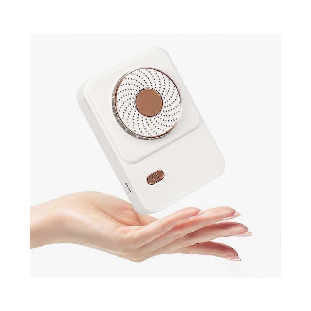 Hanging Neck Bladeless Fan USB Small Handheld Fan High Wind Portable Fan (White)