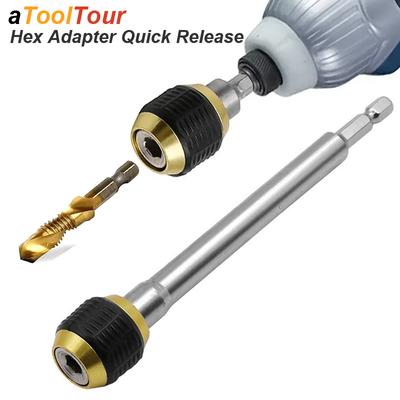 Adaptateur d'extension de mandrin Convertisseur Queue hexagonale Libération rapide Barre de changement Douille Kit Porte-embout pour tournevis électrique Pour vis Écrous