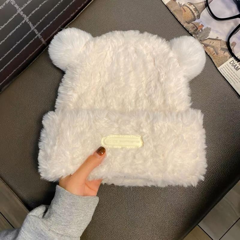 Adult Children Furry Ears Winter Hat Bear Hat New Year Winter Headwear