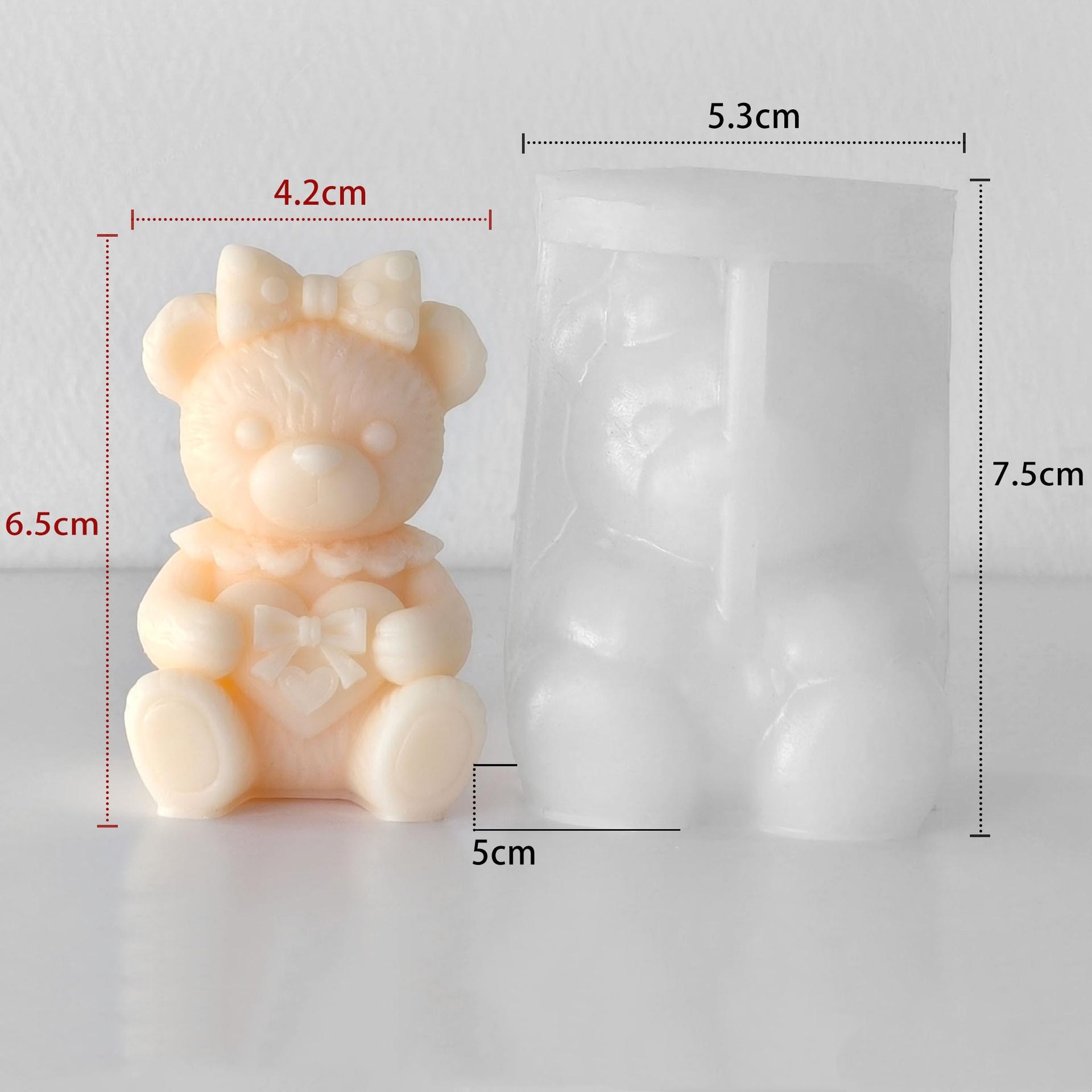 

Couple Bears Silicone Mold Aroma Candle Resin Ornament Mould Rose Bear Candy Chocolate Making Baking Molds Home Decor Gift