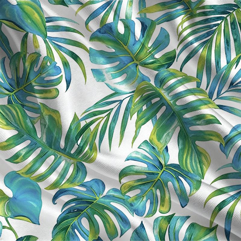 Women's Basic Short Sleeve Top Cotton Breathable Casual Tee with Tropical Plant Print, Ideal for Daily Outfits & Coffee Shop Visits.