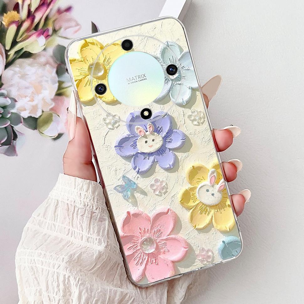 For Honor X9b 5G Case Flowers Butterfly Painted Cover Soft Silicone Casing For Honor X9 X9 b HonorX9b 5G Phone Case