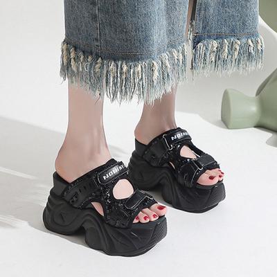 Platform Slippers Women Summer Shoes Black Height Increasing Casual Sports Sandals Chunky High Heel Ladies Slides Zapatos Mujer