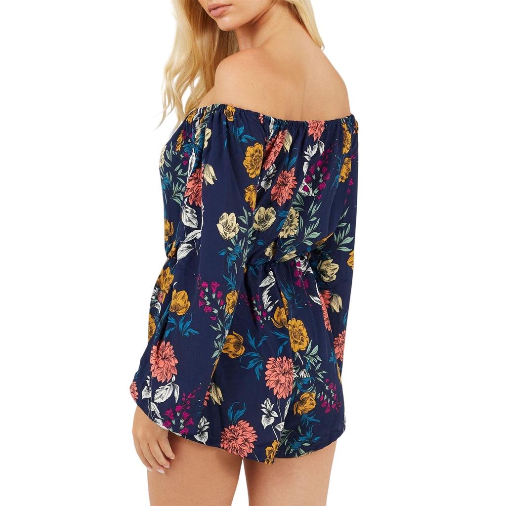 BRAVE SOUL Combinaison Short Florale Décontractée pour Femmes