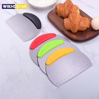Stainless Steel Pastry Cutter Flour Pastry Scraper Chopper Scale Dough Pizza Cutter Comfortable Handle Kitchen Baking Tools
