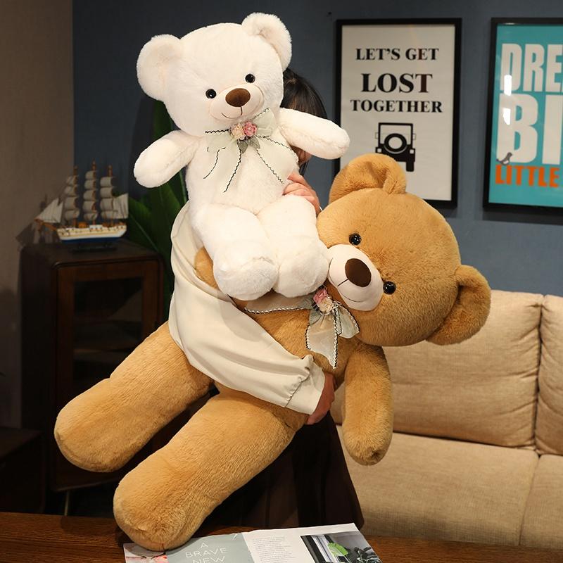 Niedlicher Fliege Teddybär Plüschtier Puppe Kuschelbär Kuschelpuppe Mädchen Bett Kuschelkissen Valentinstag Freundin Geburtstagsgeschenk