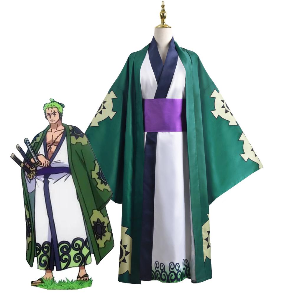 Roronoa One Piece Zoro Wano Land Morgenkåper Kimono Cosplay for menn og kvinner