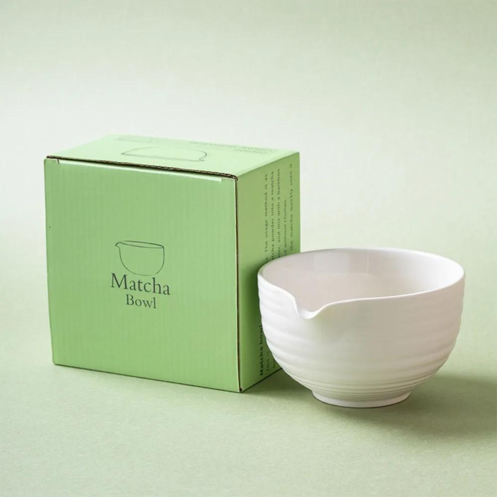 

New Textured Matcha Bowl Ceramic Reusable Matcha Whisk Holder with Pouring Spout Gradient Color Japanese Tea Set Tea Lovers