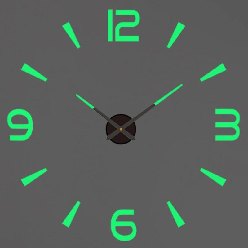 2D/3D Large Roman Numeral Acrylic Mirror Wall Clock Sticker Fashion DIY Quartz Clocks Watch Home Decoration Living Room Stickers