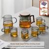 YIHUTEA Stainless Steel Tea Set with Pine Wood Holder