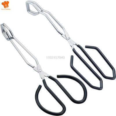 11in Scissor Style Tongs Stainless Steel Meat Tongs Heavy Duty Cooking Tongs with Soft Handles Outdoor Home BBQ Tools
