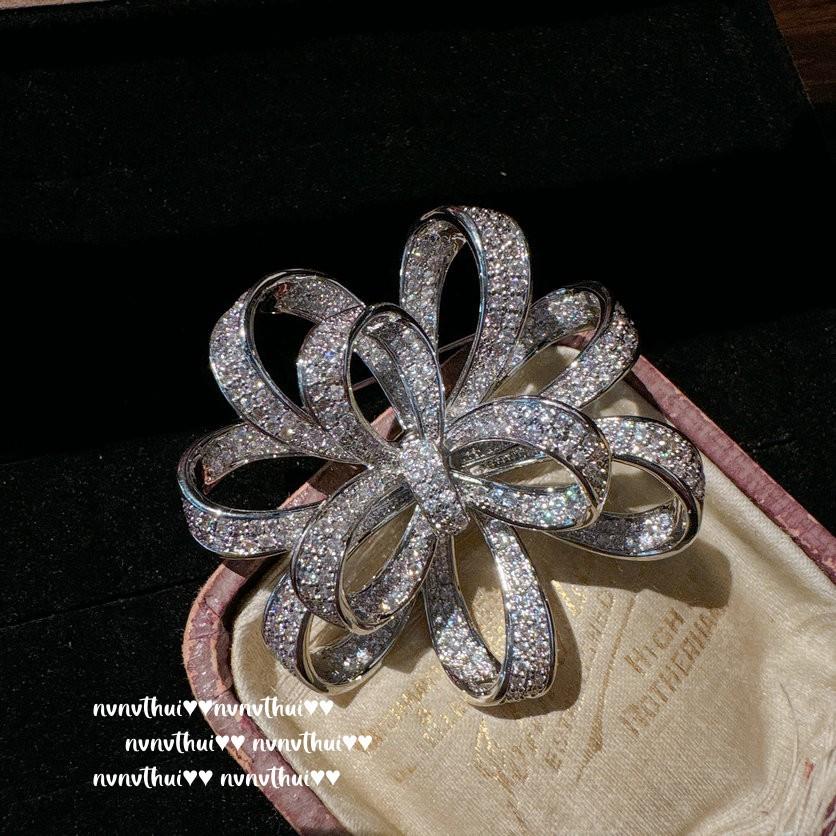 Farah Wreath Jewel Brooch, Galaxy Bright, 18K Gold Plated, Gypsy Dew Zircon Earrings, Combination