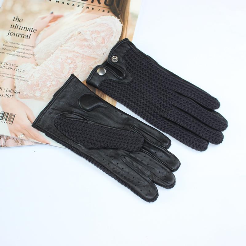 High Quality Women's Sheepskin Gloves Leather Fashion Touch Screen No Lining Thin Section Spring Riding Driving Gloves Autumn
