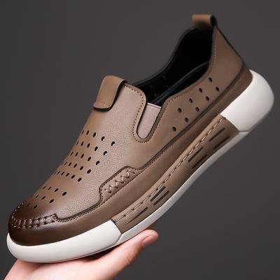 Modne letnie, wydrążone, wsuwane, luksusowe, męskie mokasyny, designerskie, nowe, wydrążone, miękkie, męskie buty biznesowe, codzienne, formalne