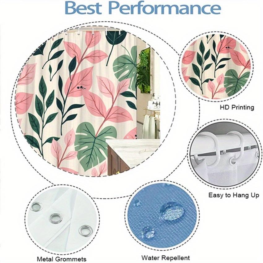 Tropical Leaf Shower Curtain - Anti-Mold, Waterproof Bathroom Decor, Unique Gift, Stylish Design, Vibrant, Durable