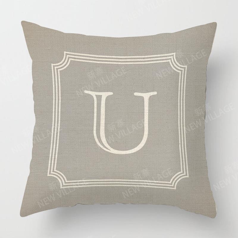 Home Living Room Fashion Grey Letter Decoration Cushion Covers Linen Throw Pillow Covers45*45 Pillowcase 40x40cm 50x50 45x45