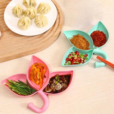 1pc-Three-Compartment Dipping Sauce Dish, Multi-Purpose Condiment Server for Hot Pot, Flavor Plate for Restaurant and Home Use