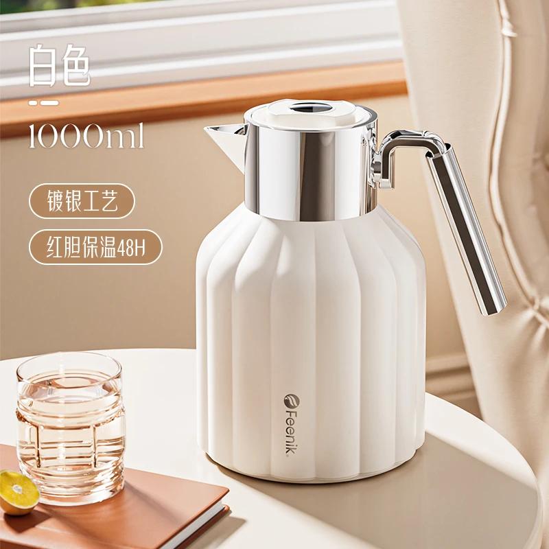 

New Home Large Capacity Thermos Kettle 72 Hours Long Lasting Thermos Kettle Glass Red Bile Thermos Kettle белый