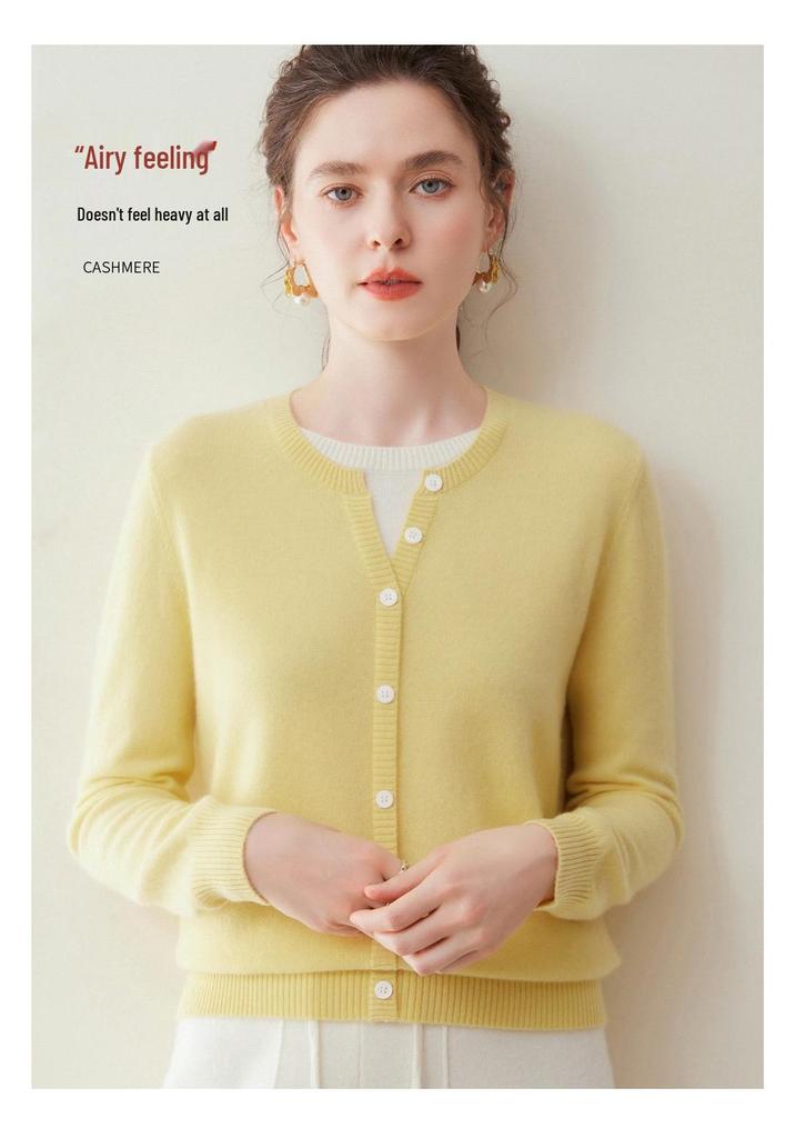 100% Pure Cashmere Women's Two-Piece Look Cardigan - Autumn/Winter 2026 Collection