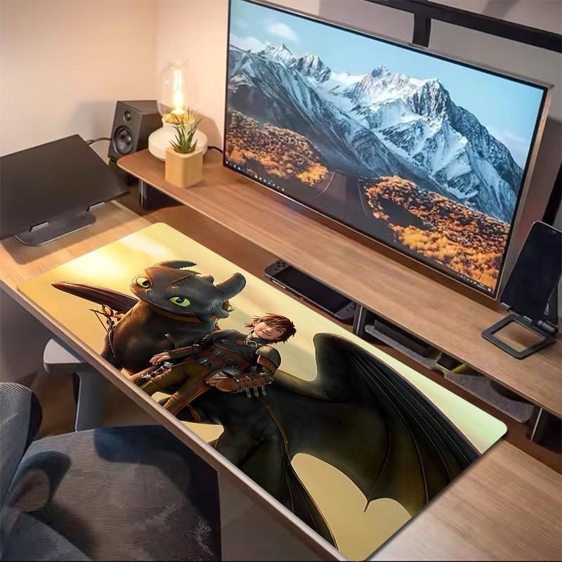 How to Train Your Dragon Print Cushion Non-slip Laptop Tablet Big Mousepad XXL Mat Mini PC Playmat With Lock edge