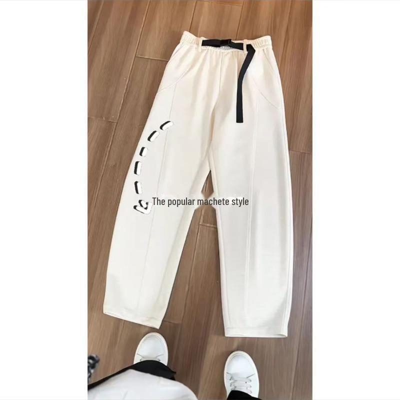 

Мужские повседневные свободные прямые спортивные штаны Waffle Scimitar - American Fashion Sportswear M грязно-белый