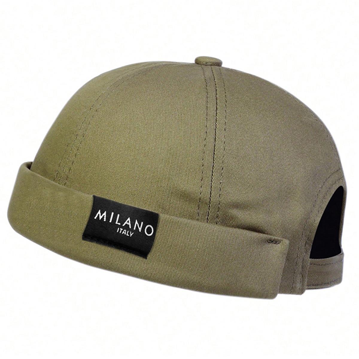 

Шапка-бини с надписью MILANO для мужчин и женщин, уличная повседневная шапка лендлорда, модная парная трендовая шапка, пляжные кепки армия зеленый