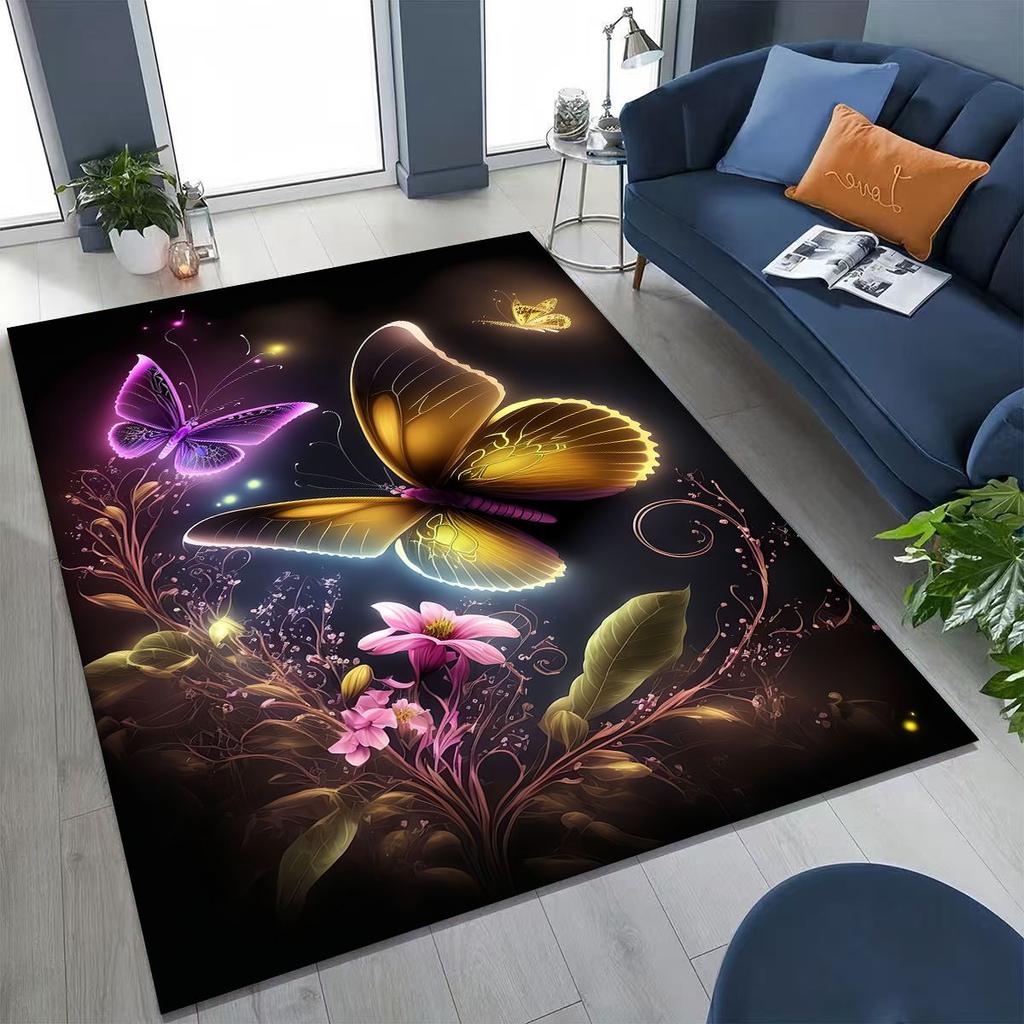 27 Style Dream Butterfly Flower Cartoon Rug Carpet for Bedroom Living Room Sofa Home Doormat Decor,Kids Play Non-slip Floor Mat