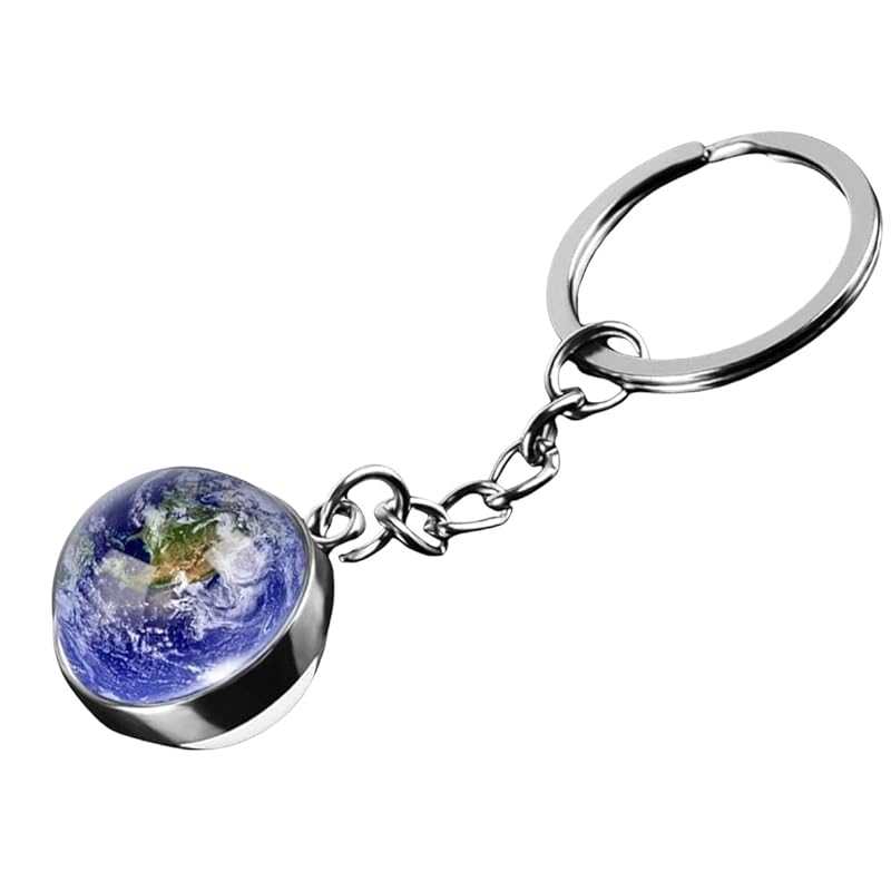 

[ALOHAMONI] planet key ring earth month solar planet universe galaxy world map globe vintage night light Luminous shine ball type key chain key ring