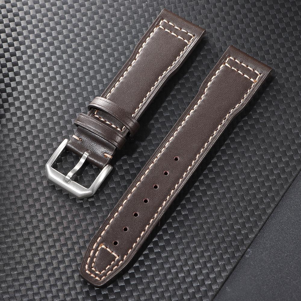 20mm 21mm Cowhide Watch Strap for IWC Pilot Portugieser Portofino Watchband Men Women Business Soft Calfskin Watch Bracelet