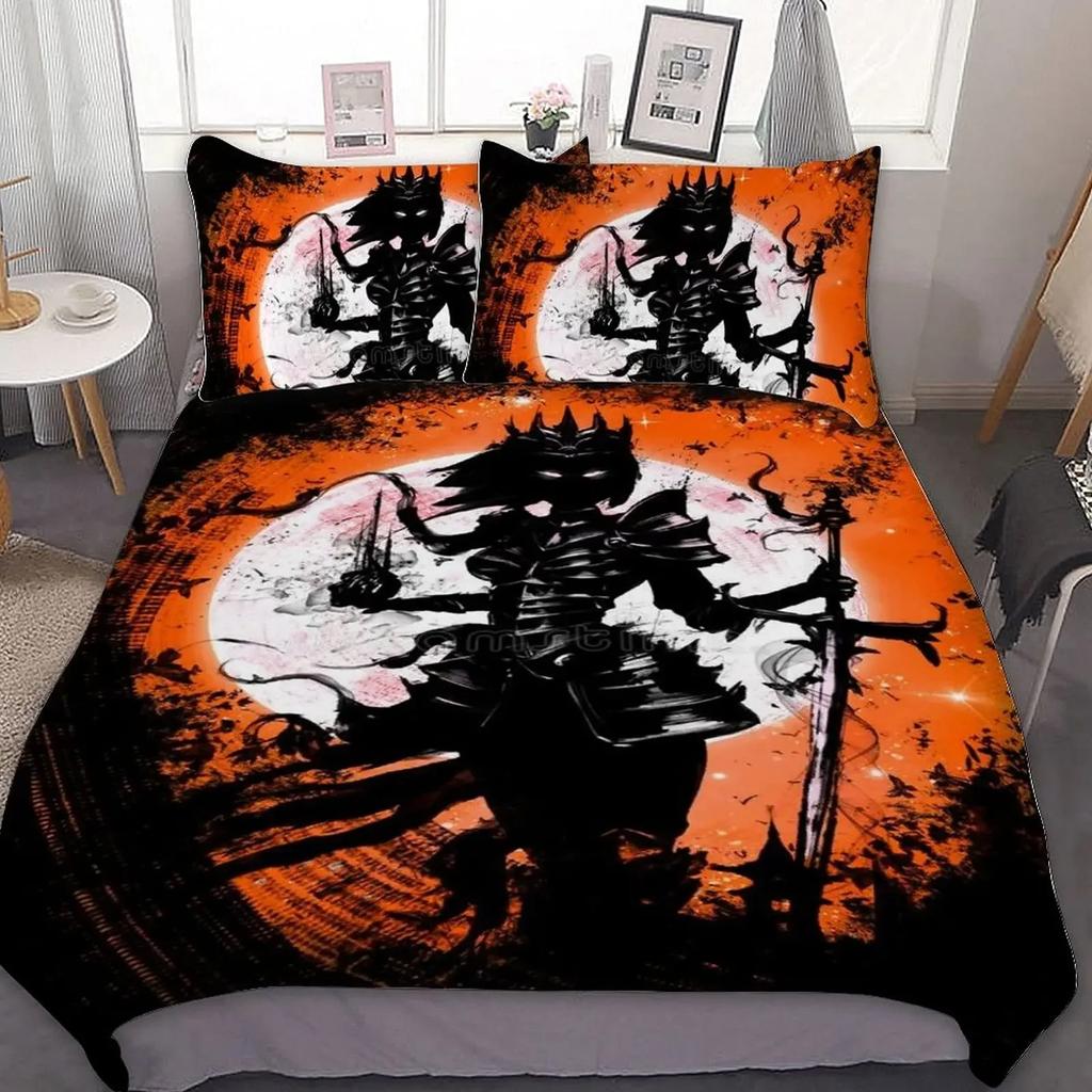 Tokyo Samurai King Queen Duvet Cover Japanese Style Bedding Set Asian Japanese Bushido Culture 3D Polyester Quilt Cover