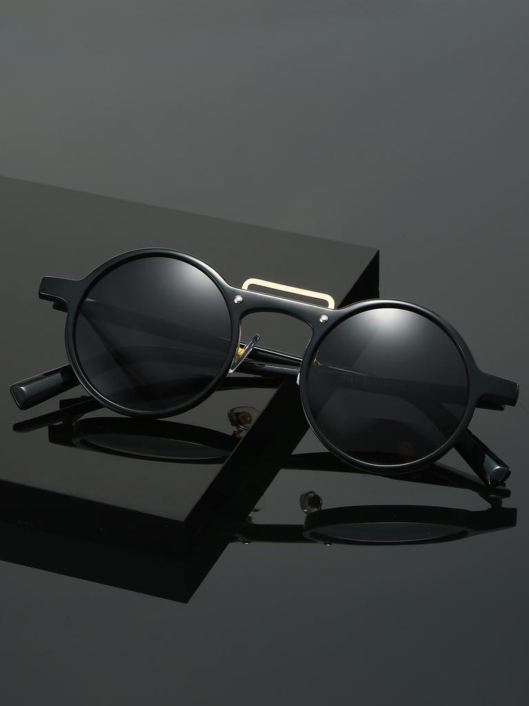 1Pc Fashionable Round Glasses Retro Stylish Simple And Fashionable Single Product Glasses Fashionable Wear Daily Casual