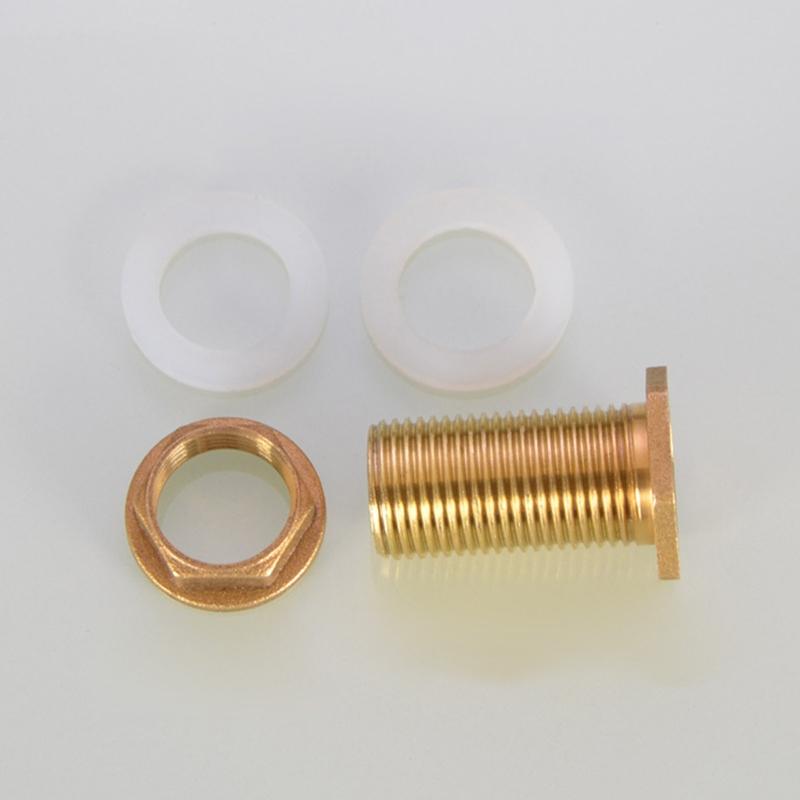 Leak-proof Copper Fitting 1/2" 3/4" 1'' Water for Tank Connector with Rubber Ring for Water Tower, Pool, Fish for Tank,